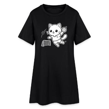 Joueur de handball Kawaii Cat - Robe T-shirt Femme - noir - Devant