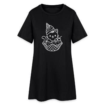 Kawaii Katze Eiscreme - Women’s T-Shirt Dress - black - Front