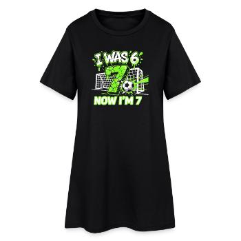 67 Six Seven Football Anniversaire garçon 7 ans - Robe T-shirt Femme - noir - Devant