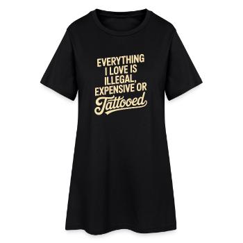 Tout ce que j’aime, c’est tatoué de Tätowiert tatoué - Robe T-shirt Femme - noir - Devant