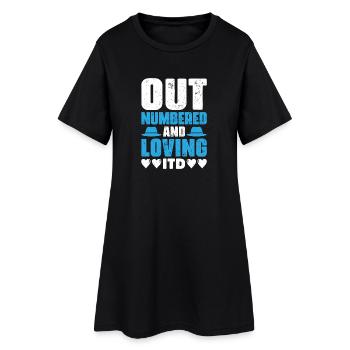 Père, père de trois filles et filles - Robe T-shirt Femme - noir - Devant