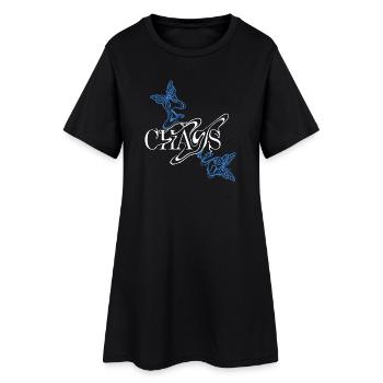 Fontaine papillon avec ailes - Robe T-shirt Femme - noir - Devant