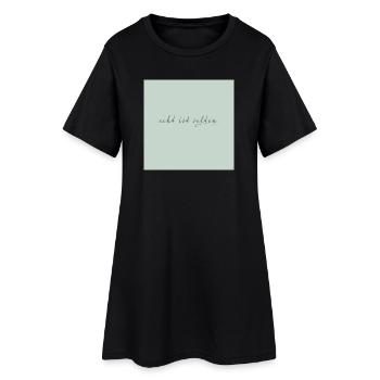 echt ist selten – minimalistisches Quote Poster - Frauen T-Shirt-Kleid - Schwarz - Vorne