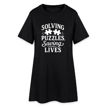 Forensic Nurse Practitioner Puzzles Saving Lives - Frauen T-Shirt-Kleid - Schwarz - Vorne