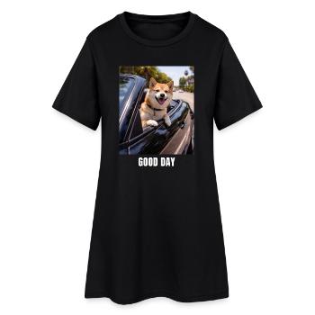 Bonjour Shiba Inu Dog Meme Ondes positives - Robe T-shirt Femme - noir - Devant