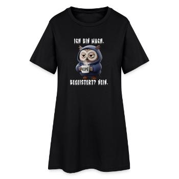 Sweat à capuche de la chouette endormie NON Humour - Robe T-shirt Femme - noir - Devant
