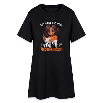 Juste une fille qui adore l’anime et dessine de l’afro - Robe T-shirt Femme - noir - Devant