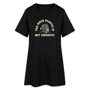 Trop de plastique – pas une expression environnementale exceptionnelle - Robe T-shirt Femme - noir - Devant