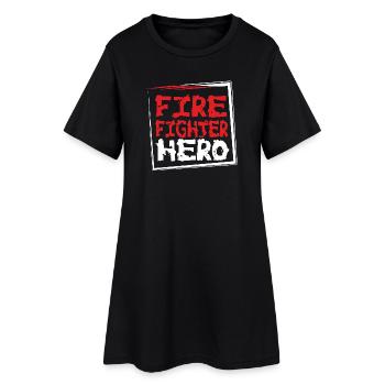 POMPIER-HÉROS - Robe T-shirt Femme - noir - Devant