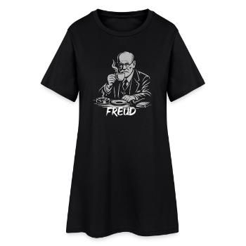 Illustration de la pause café de Freud - Robe T-shirt Femme - noir - Devant