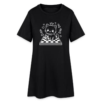 Chess Kawaii Cat - Robe T-shirt Femme - noir - Devant