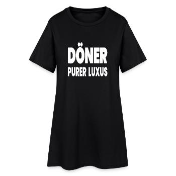 Döner - Frauen T-Shirt-Kleid - Schwarz - Vorne