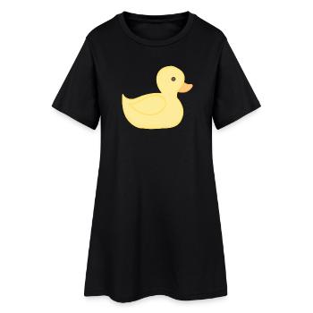 Style dessin animé de canard en caoutchouc jaune - Robe T-shirt Femme - noir - Devant
