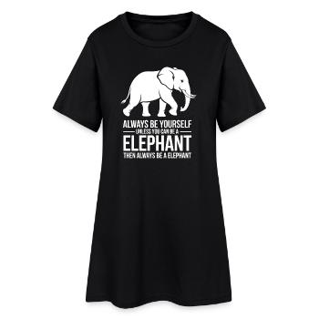 Drôles de Dits d’Éléphant Cadeau Éléphant - Robe T-shirt Femme - noir - Devant