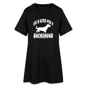 Teckel - Robe T-shirt Femme - noir - Devant