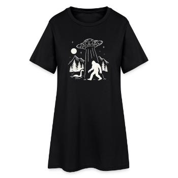 Vaisseau OVNI Sasquatch d’abduction extraterrestre Bigfoot - Robe T-shirt Femme - noir - Devant