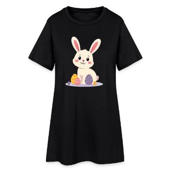 Lapin de Pâques - Robe T-shirt Femme - noir - Devant