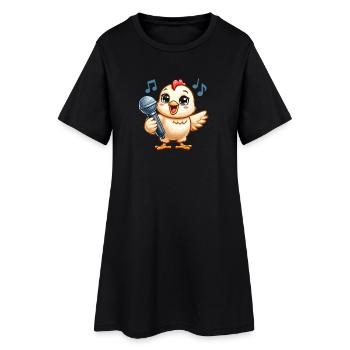 Karaoké pour filles avec micro - Robe T-shirt Femme - noir - Devant