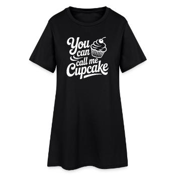 Du kannst mich Cupcake nennen - Frauen T-Shirt-Kleid - Schwarz - Vorne