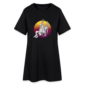 Gleitschirm Gleitschirmfliegen Paragliding - Frauen T-Shirt-Kleid - Schwarz - Vorne