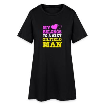 Épouse du champ pétrolifère Plateforme pétrolière Plateforme pétrolière - Robe T-shirt Femme - noir - Devant