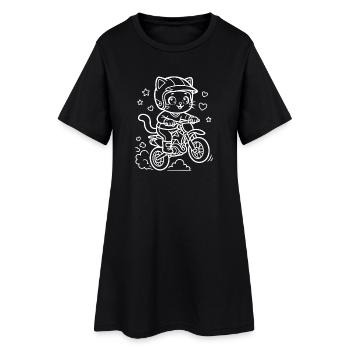 Motocross Kawaii Cat - Robe T-shirt Femme - noir - Devant