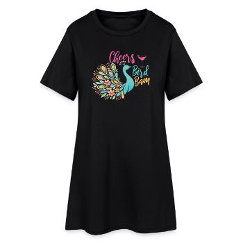 Santé oiseau Bam Carreaux de Mahjong Drôles - Robe T-shirt Femme - noir - Devant