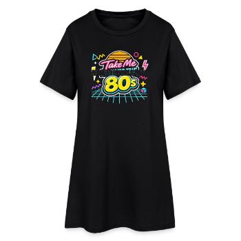 80er Jahre 1980er Stil Zitat Geschenk - Frauen T-Shirt-Kleid - Schwarz - Vorne