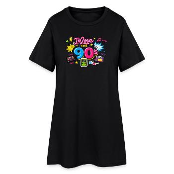 années quatre-vingt-dix - Robe T-shirt Femme - noir - Devant