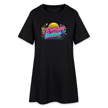 Retro Forever Neon 80s Vibe - Women’s T-Shirt Dress - black - Front
