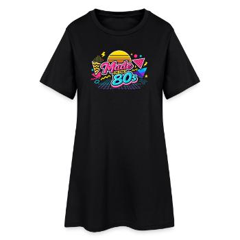 Rétro néon fabriqué dans les années 80 - Robe T-shirt Femme - noir - Devant