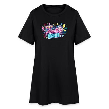 Analog Soul Neon Retro - Frauen T-Shirt-Kleid - Schwarz - Vorne