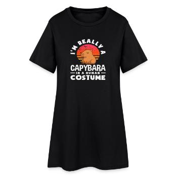 Véritablement un capybara costumé humain capybara - Robe T-shirt Femme - noir - Devant