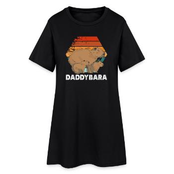 Papa rétro Bara Capybaras Animal mignon et drôle - Robe T-shirt Femme - noir - Devant