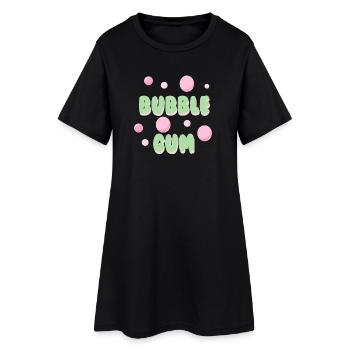 Typographie rétro pastel bubble gum - Robe T-shirt Femme - noir - Devant