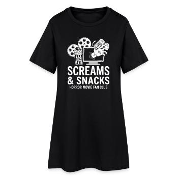 Club de films d’horreur Cris et Snacks - Robe T-shirt Femme - noir - Devant