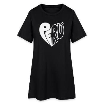 Peru Hand Drawn Logo - Farbe variabel  - Frauen T-Shirt-Kleid - Schwarz - Vorne