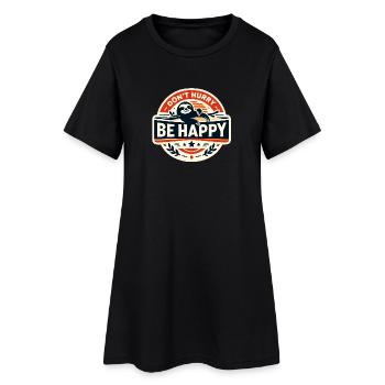Ne te presse pas, sois heureux Sloth rétro - Robe T-shirt Femme - noir - Devant