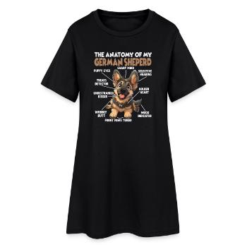 Promenade cadeau pour propriétaire de berger allemand - Robe T-shirt Femme - noir - Devant