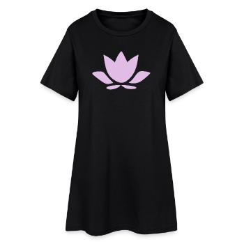 Fleur de lotus Fleur de lotus Fleur de lotus Fleur de violette Fleur de yoga - Robe T-shirt Femme - noir - Devant