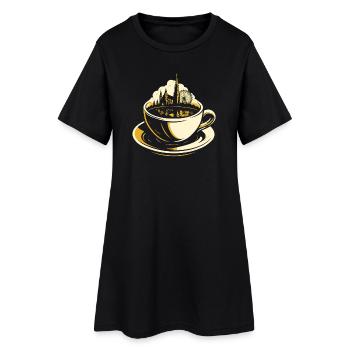 Vienne en Coupe - Robe T-shirt Femme - noir - Devant