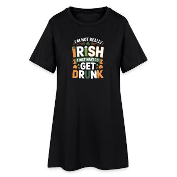 Pas vraiment Irlandais, juste se saouler - Robe T-shirt Femme - noir - Devant