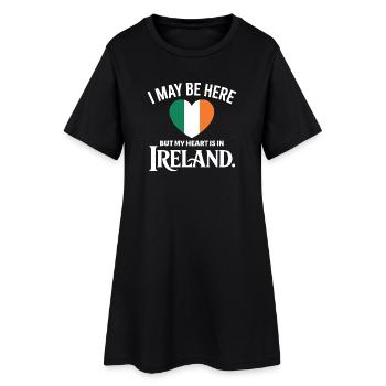 Conception du battement cardiaque irlandais - Robe T-shirt Femme - noir - Devant