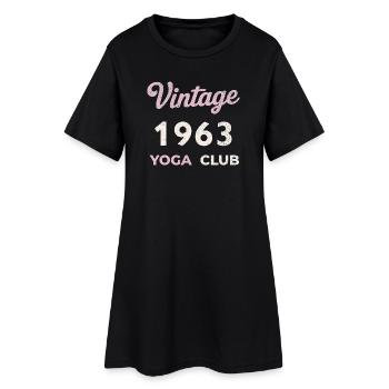 Vintage 1963 Yoga Club Retro Année de naissance vintage - Robe T-shirt Femme - noir - Devant