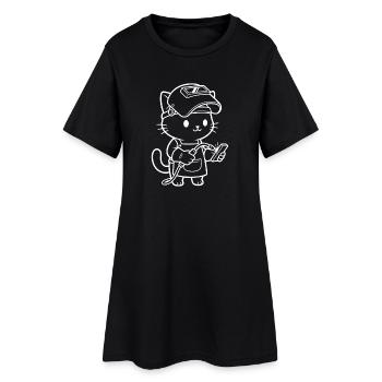 Kawaii Cat Welder - Women’s T-Shirt Dress - black - Front