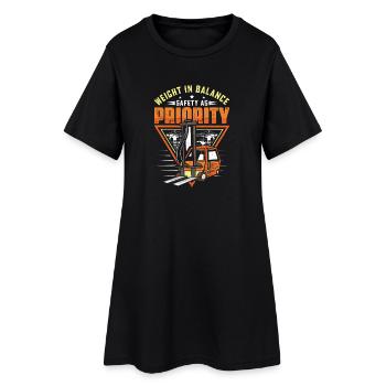 Staplerfahrer Englisch Spruch Stapler - Frauen T-Shirt-Kleid - Schwarz - Vorne
