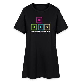 Zocken Computerspieler Zocker Gaming Gamer - Frauen T-Shirt-Kleid - Schwarz - Vorne