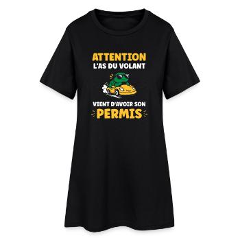 Führerschein-Humor - Frauen T-Shirt-Kleid - Schwarz - Vorne