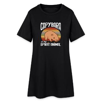 Capybaras rétro Animal mignon et drôle - Robe T-shirt Femme - noir - Devant