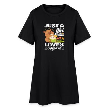 Juste une fille qui aime les capybaras mignons et drôles - Robe T-shirt Femme - noir - Devant